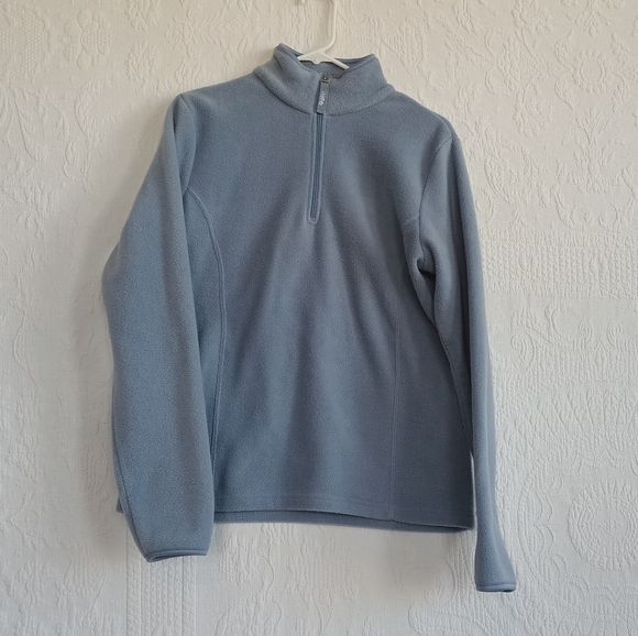 Pb Basics Slate Blue Half-Zip Fleece Sweatshirt Warm Cozy Gorp Activewear Pastel - Picture 9 of 9